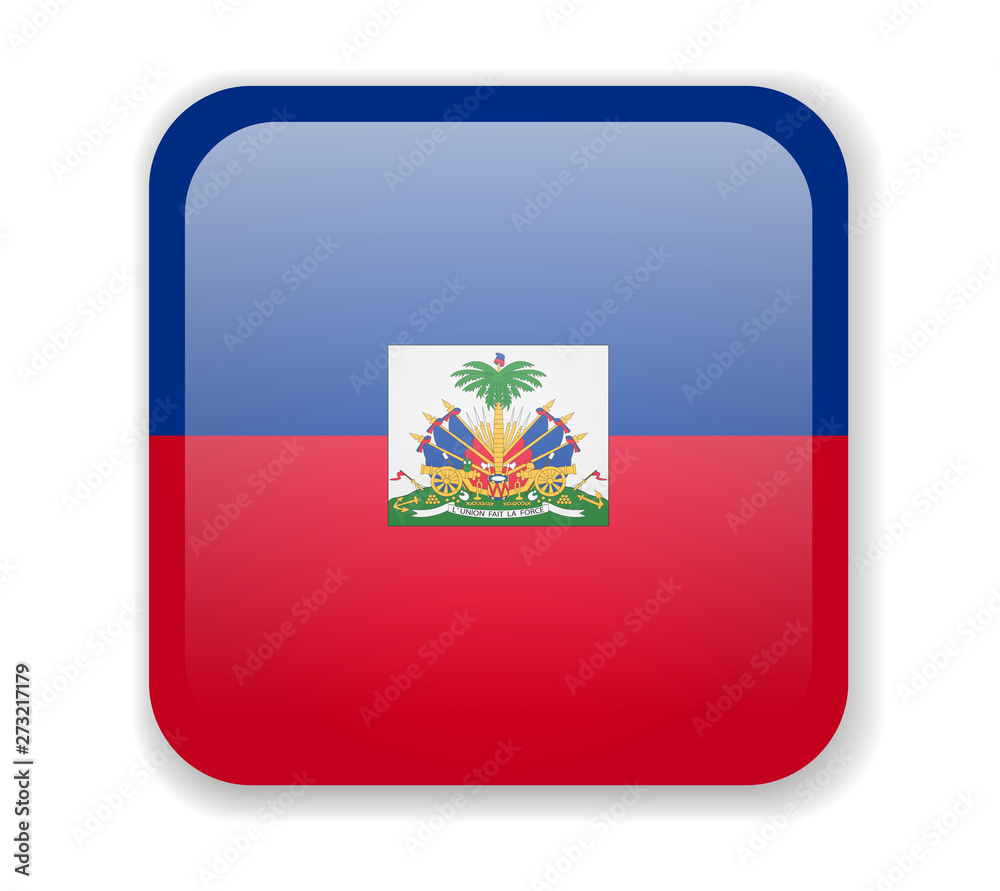 Haiti flag bright square icon on a white background Haiti flag bright square icon on a white background