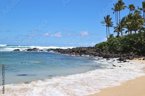 Beautiful beach area on the North Shore in Hawaii  