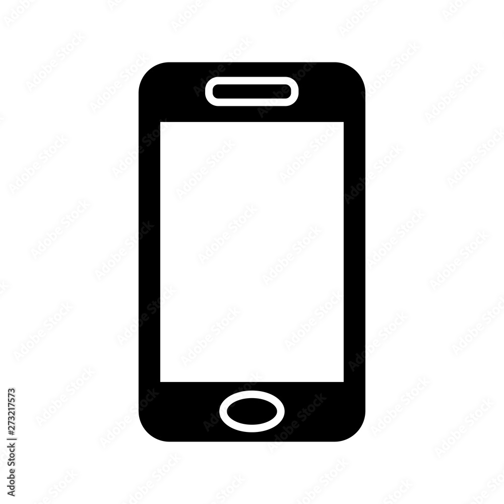 Mobile phone with blank screen in flat style - stock vector illustration. Mobile phone with blank screen in flat style - stock vector illustration.
