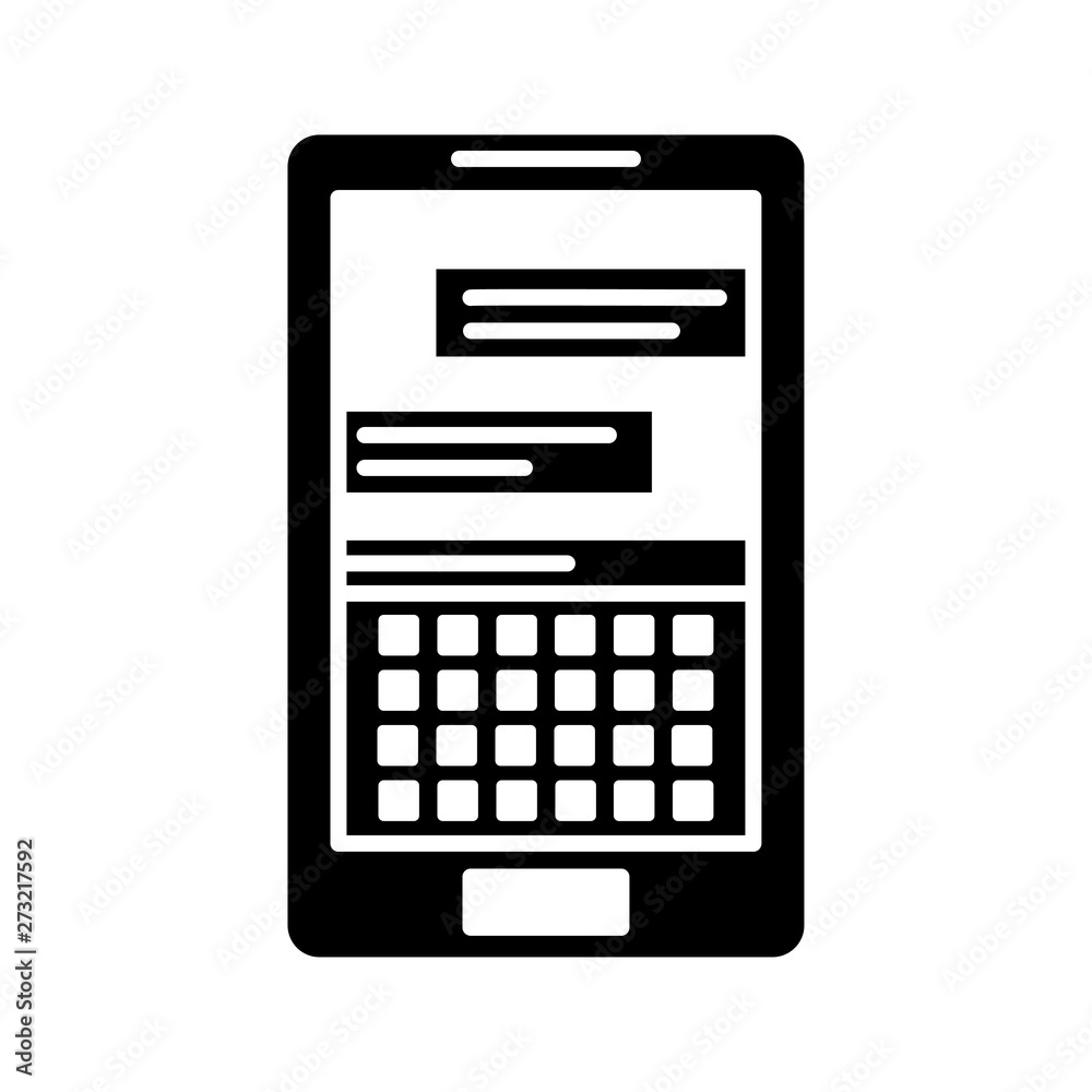 Mobile phone with blank screen in flat style - stock vector illustration. Mobile phone with blank screen in flat style - stock vector illustration.