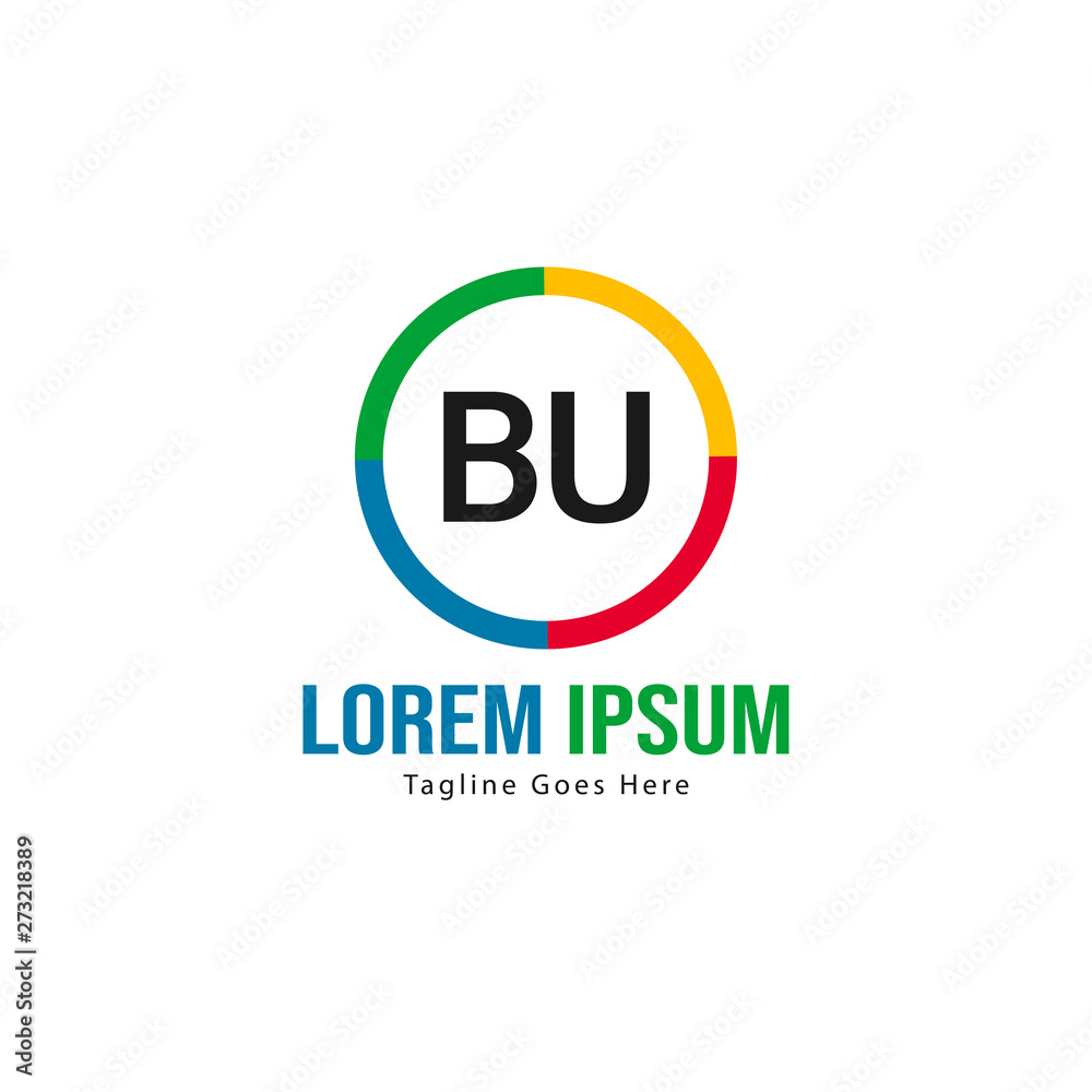 BU Letter Logo Design. Creative Modern BU Letters Icon Illustration