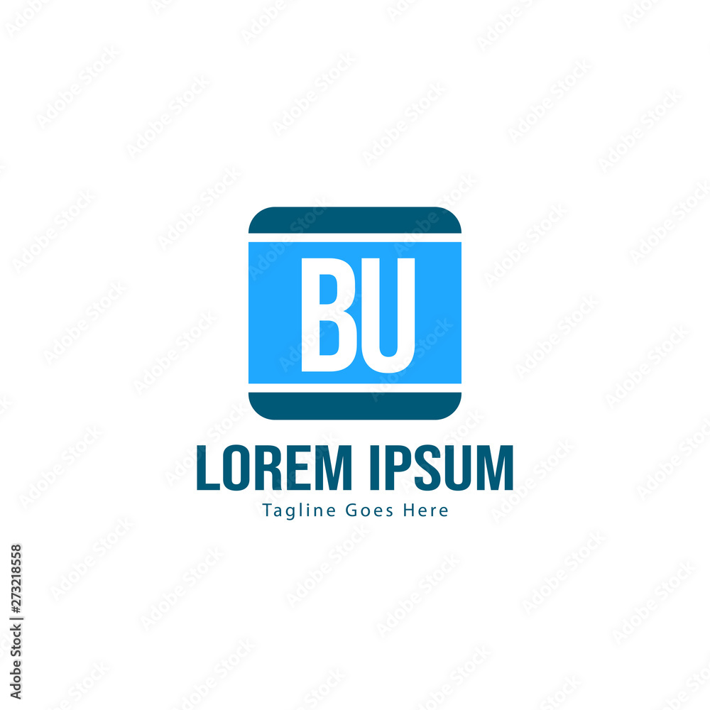 Fototapeta premium BU Letter Logo Design. Creative Modern BU Letters Icon Illustration