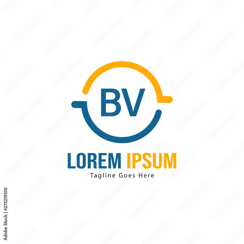 BV Letter Logo Design. Creative Modern BV Letters Icon Illustration