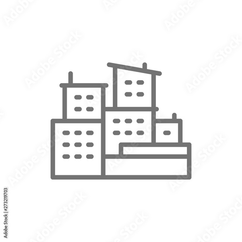 Brazilian slums, favelas of Brazil line icon.