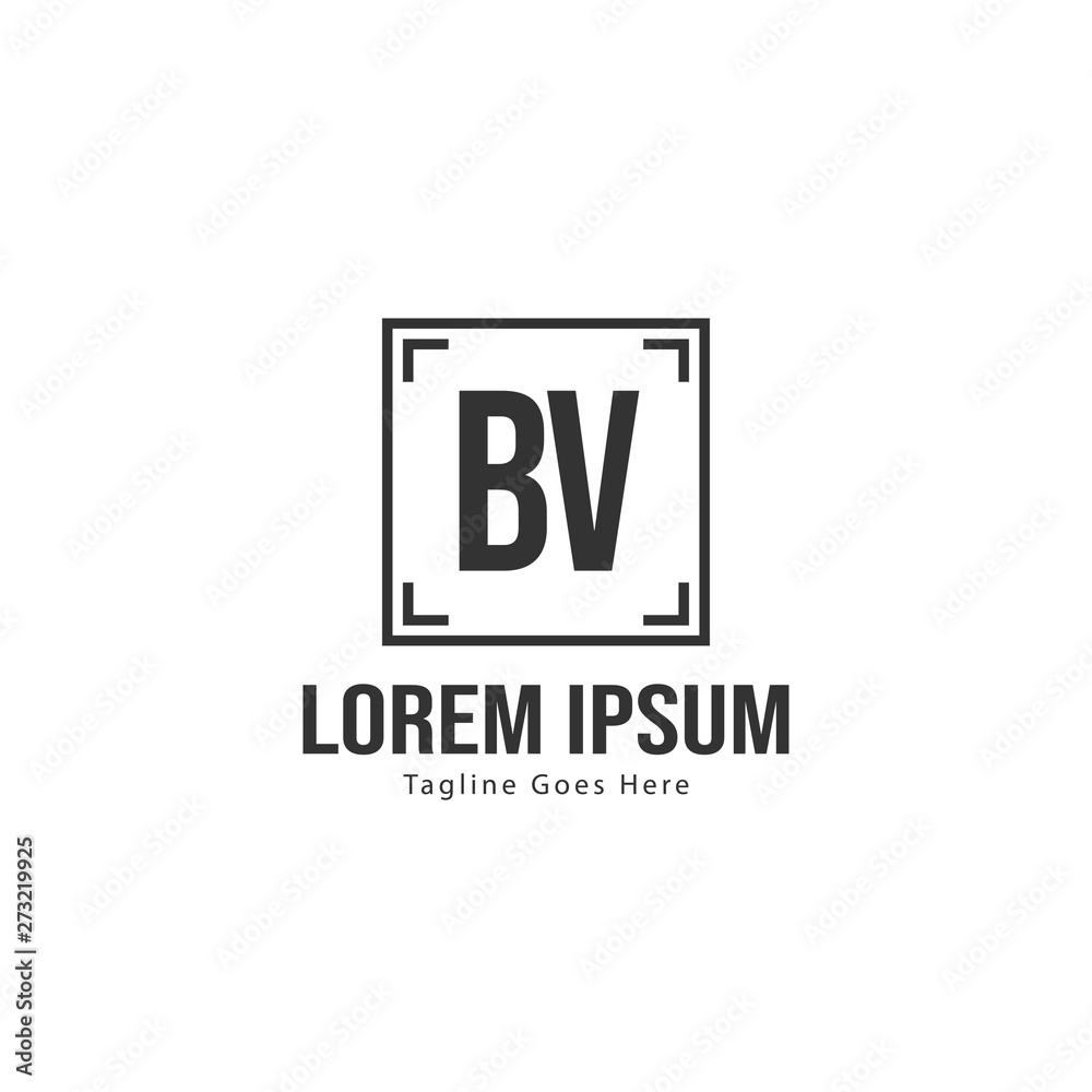 Fototapeta premium BV Letter Logo Design. Creative Modern BV Letters Icon Illustration