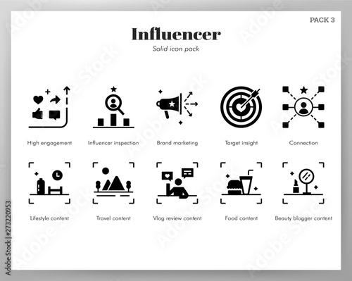 Influencer icons Solid pack