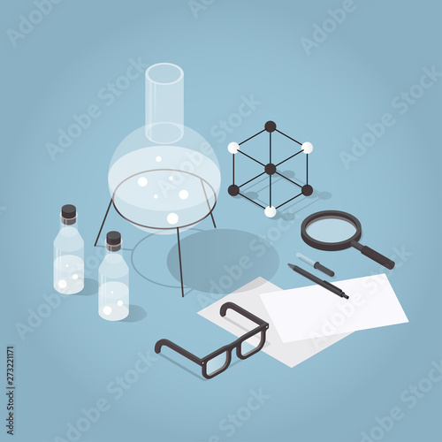 Isometric Chemical Laboratory Illustration