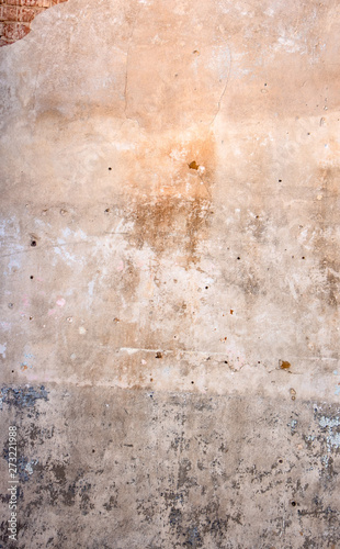 Old yellow clay wall background or texture, vintage style