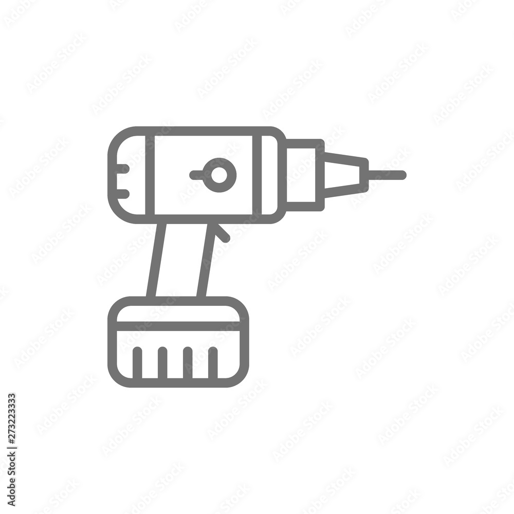Drill, drilling machine, building tools line icon. Drill, drilling machine, building tools line icon.