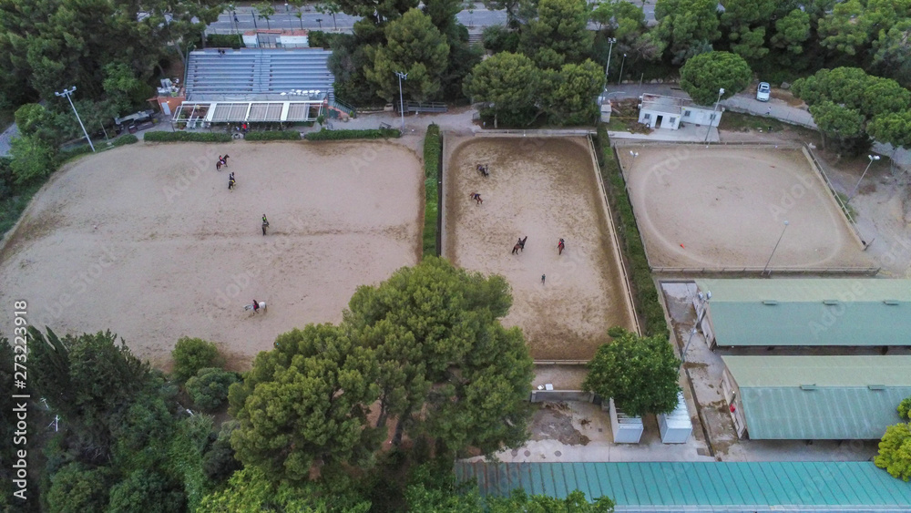 Fototapeta premium Drone in Barcelona, city of Catalonia.Spain. Aerial Photo