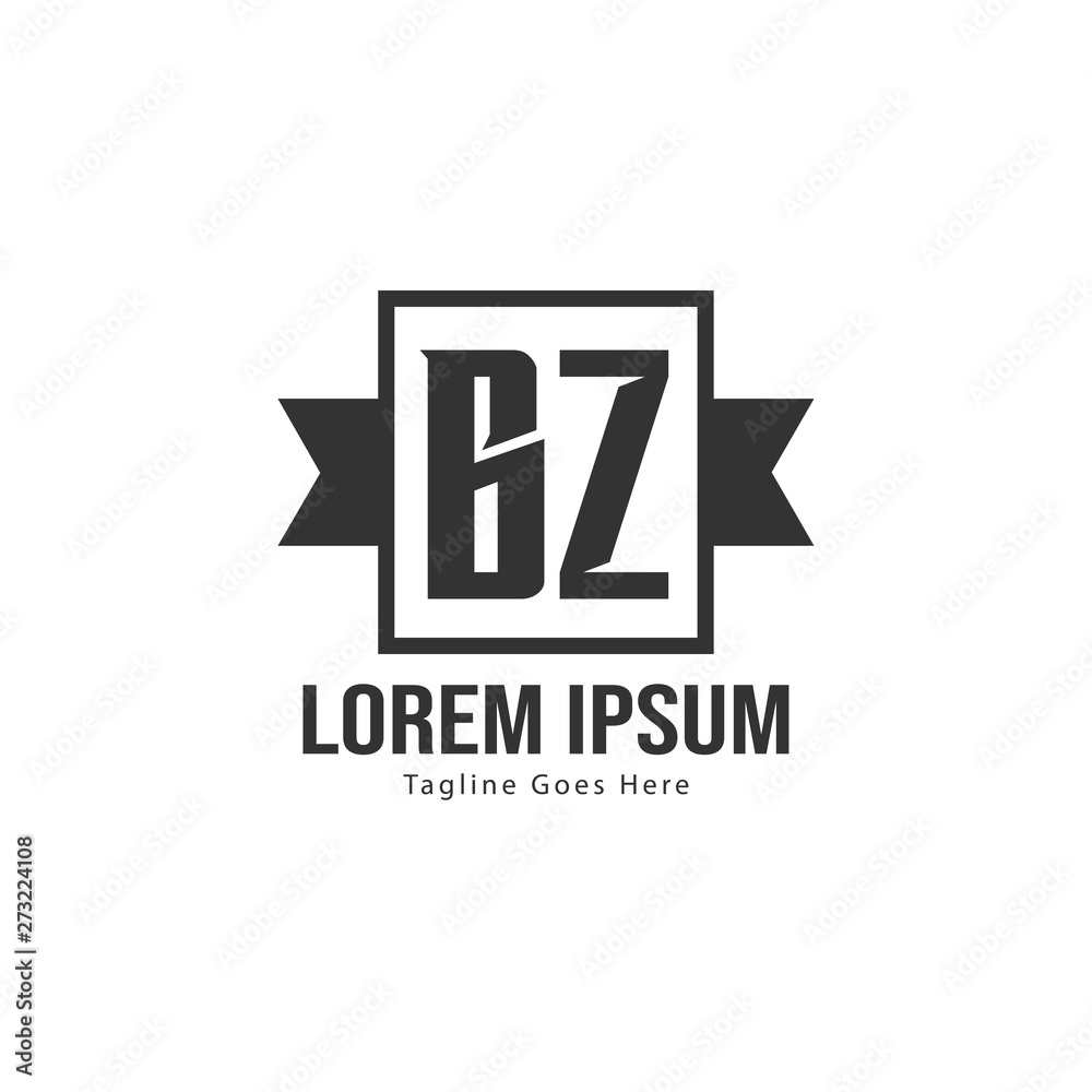 Obraz premium BZ Letter Logo Design. Creative Modern BZ Letters Icon Illustration