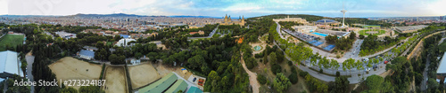 Drone in Barcelona  city of Catalonia.Spain. Aerial Photo