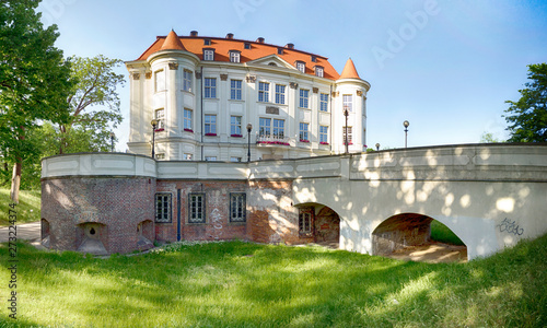 WROCLAW, POLAND - JUNE 11, 2019: Castle in Lesnica, Wroclaw, Poland. Object on the Polish cultural heritage register. photo