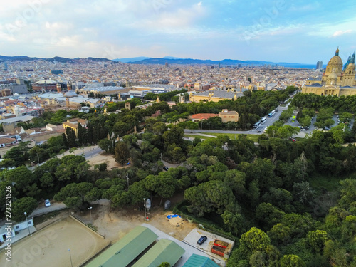 Drone in Barcelona, city of Catalonia.Spain. Aerial Photo