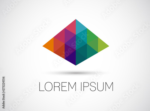 Free Download high tech colorful abstract icon. Colorful perspective pyraid - GFXLoad