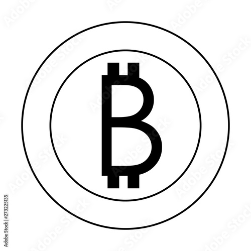 Bitcoin cryptocurrency digital money symbol in black and white