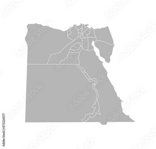 Photo Vector isolated illustration of simplified administrative map of Egypt