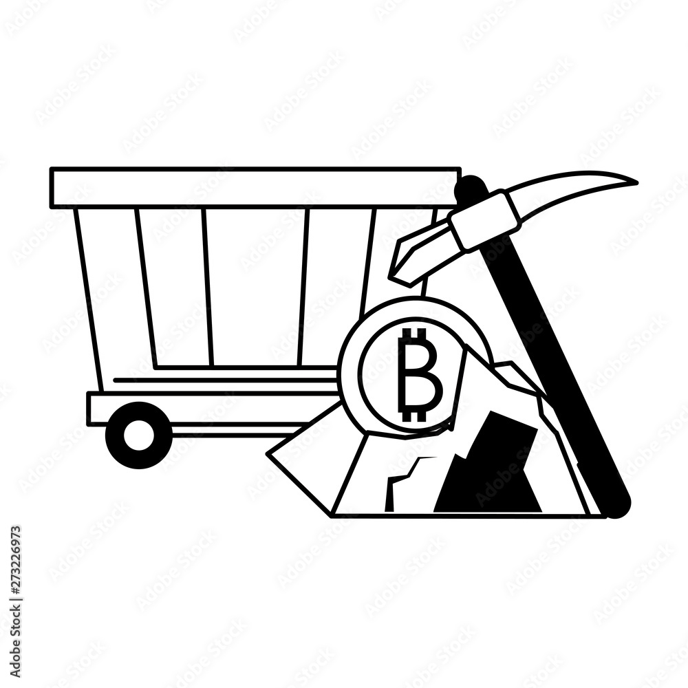 Bitcoin cryptocurrency digital money symbols in black and white