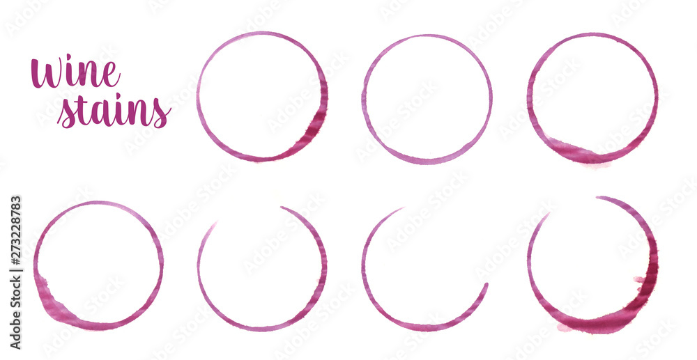 Red wine stains rings traces from wine glasses Red wine stains rings traces from wine glasses