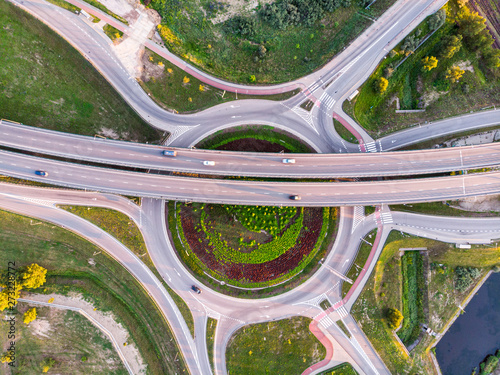 aerial view of highway