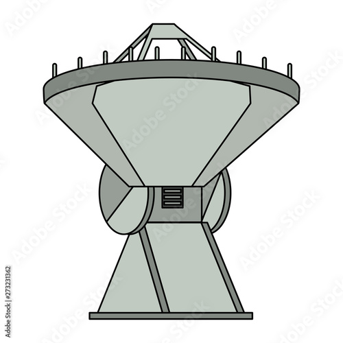 Space satellite in ground symbol isolated