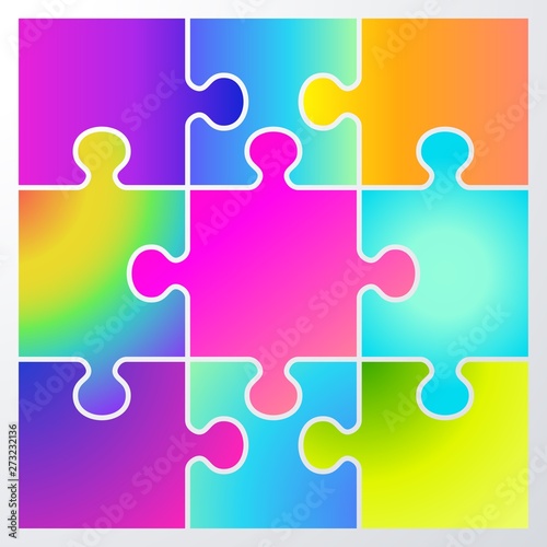 Color bright gradient puzzle icon on a white background.