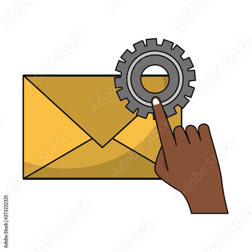 Email technical support symbols isolated