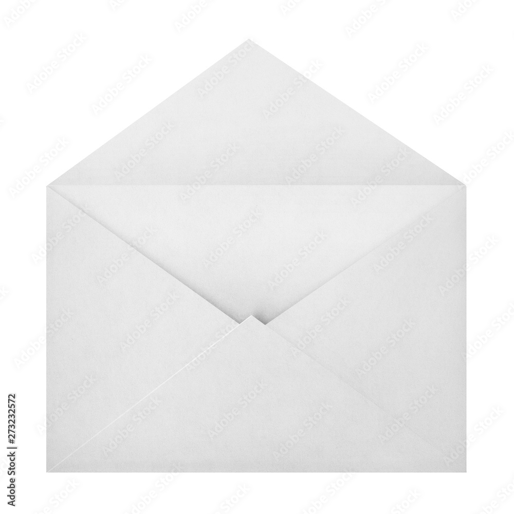 Open empty white envelope, isolated on white background Open empty white envelope, isolated on white background