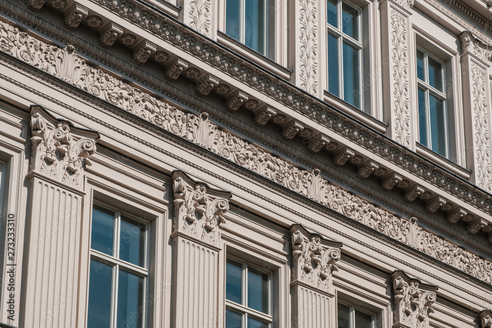 beautiful historic building facade decoration  in Berlin, Germany -