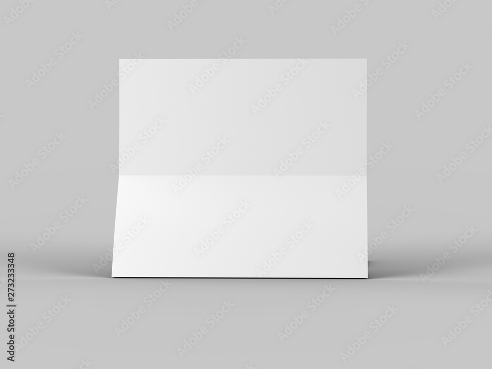 Folded trifold brochure in A4 format mockup.3d illustartion Stock ...