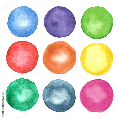 Drawn watercolor circles