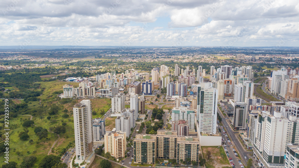 Aerial view of Clean Water city (Águas Claras) in Brasilia, Brazil.