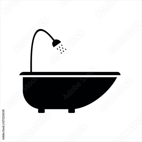 Bathtub icon. Vector illustration. Eps10
