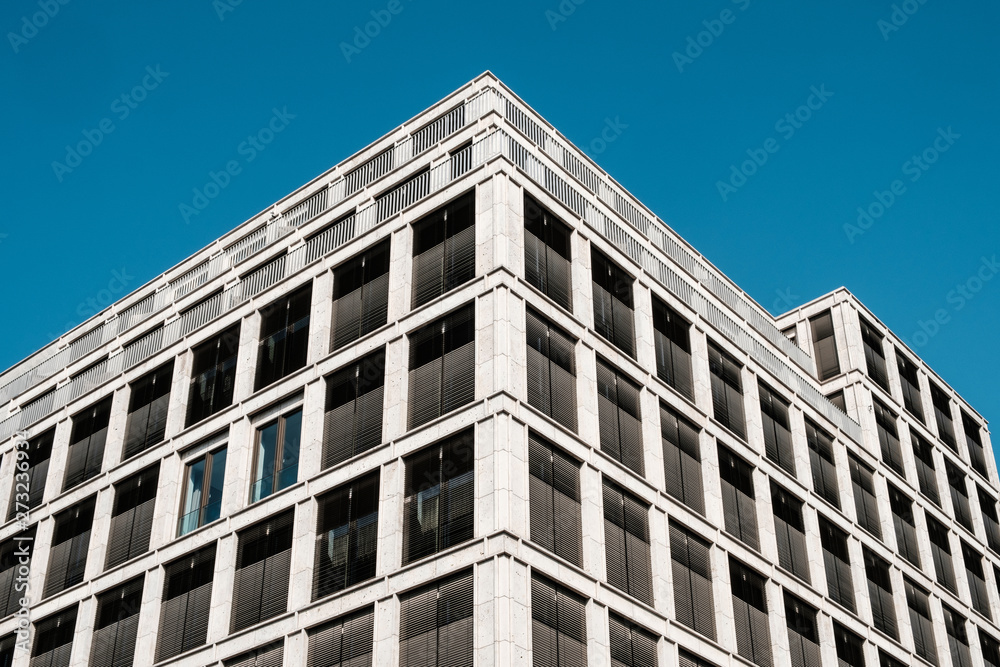 commercial real estate facade - modern office building -
