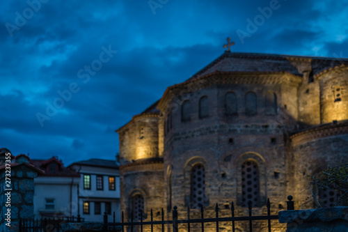 Sveta Sofija old church in Ohrid at night