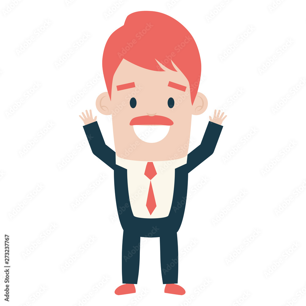 smiling businessman character on white background smiling businessman character on white background