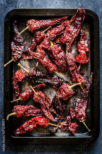 Dried peppers Peperoni Cruschi photo