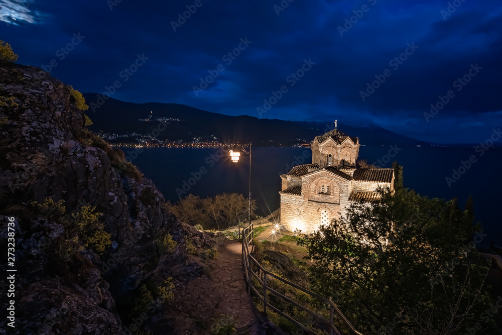 Naklejka premium Jovan Kaneo Church at night