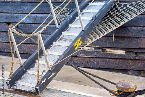 Old gangway on the boat.