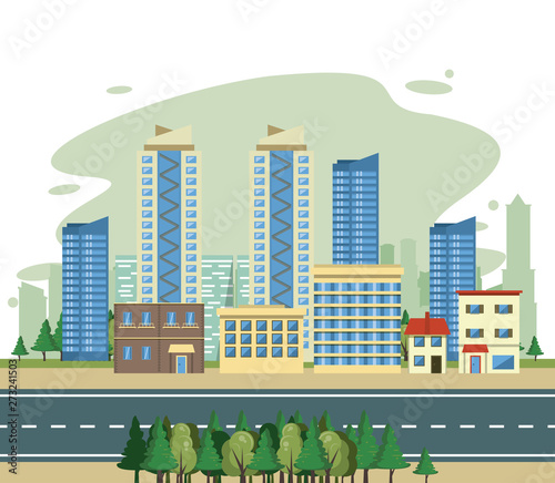 Urban buildings cityscape view scenary