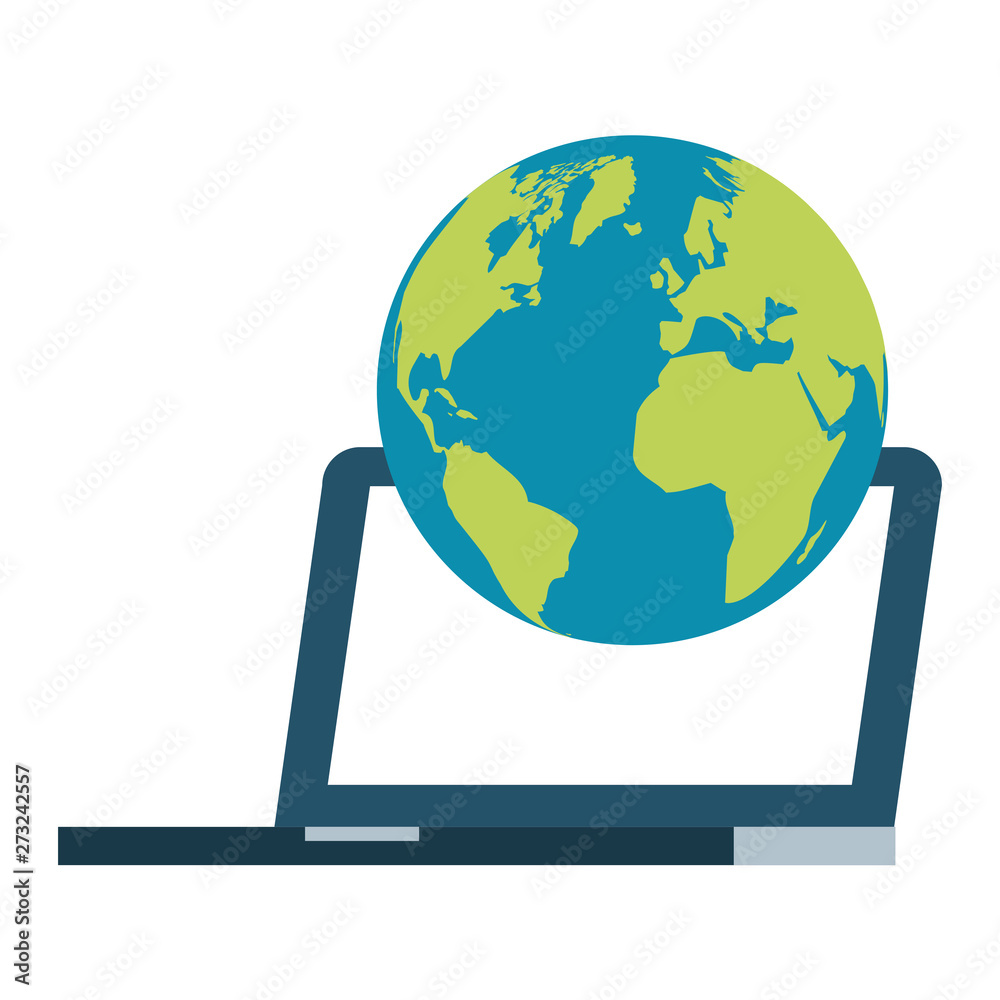 laptop computer world on white background laptop computer world on white background