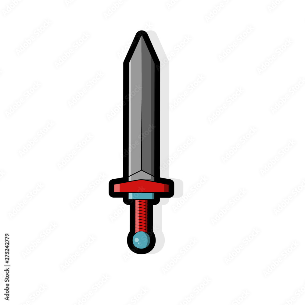 Sword Vector Design, red and blue sword Sword Vector Design, red and blue sword