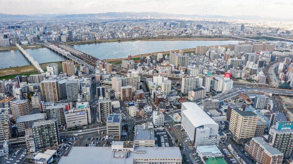 Overview of Osaka from Umeda sky building