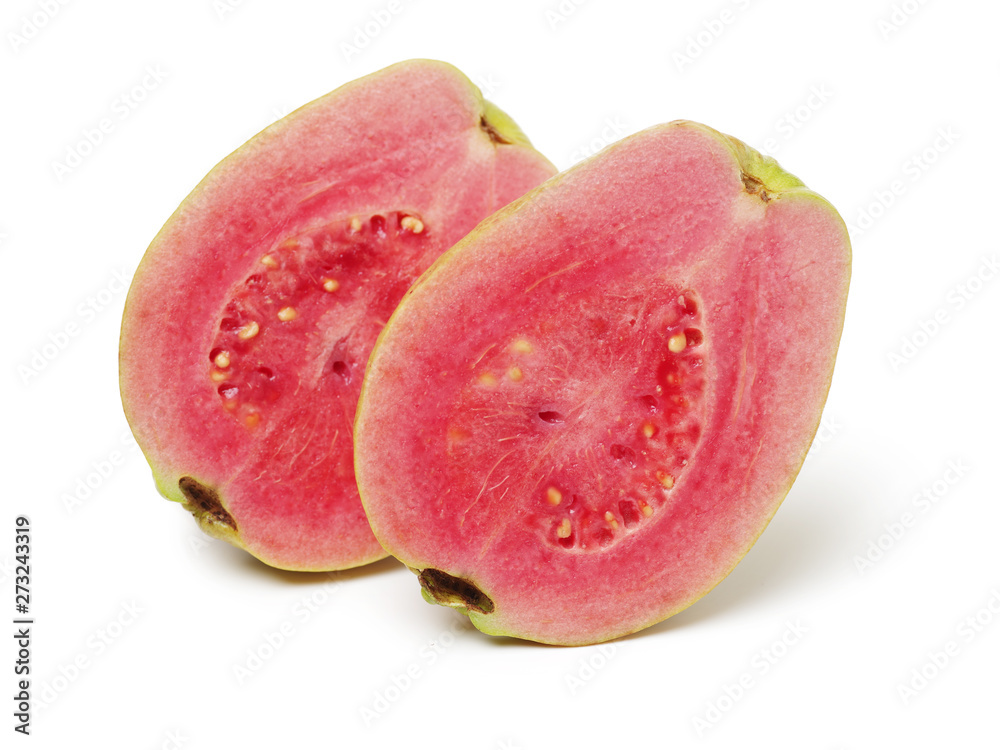 Pink guava isolated on white background