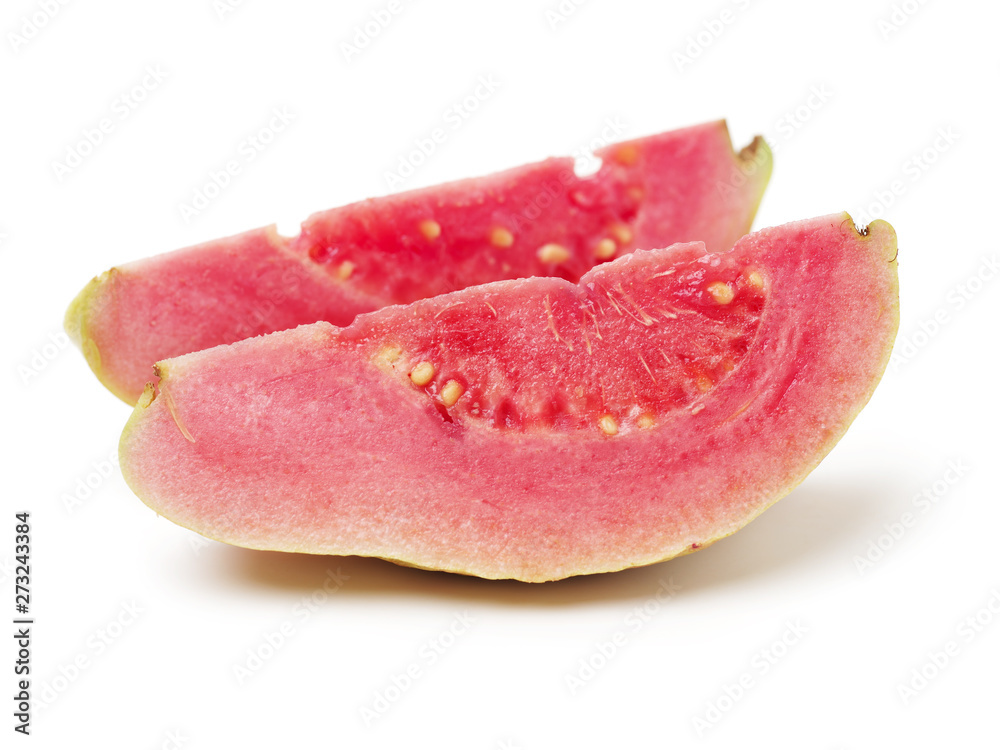 Pink guava isolated on white background Pink guava isolated on white background
