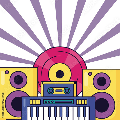 synthesizer cassette vinyl speaker music