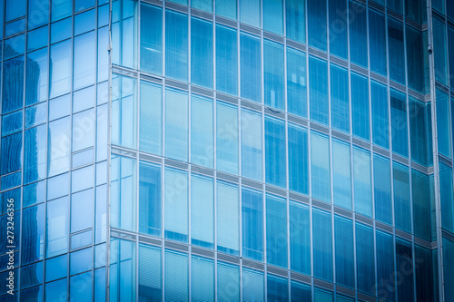 Blue glass office building