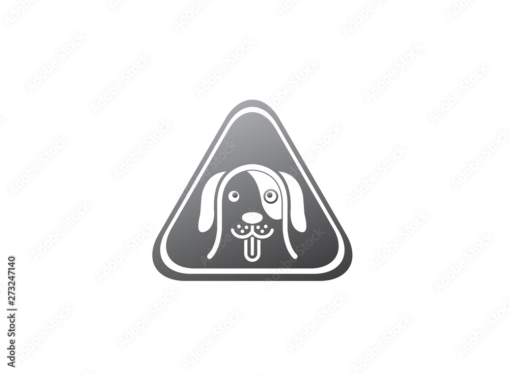 smiling and happy dog open mouth and show tongue out for logo design illustration in a shape smiling and happy dog open mouth and show tongue out for logo design illustration in a shape