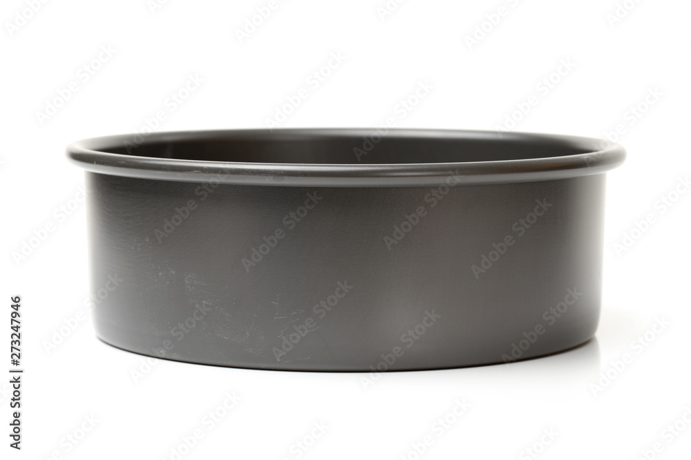 Metal cake mold over on white background Metal cake mold over on white background