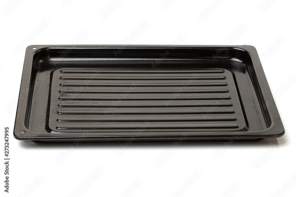 Metal cake mold over on white background 